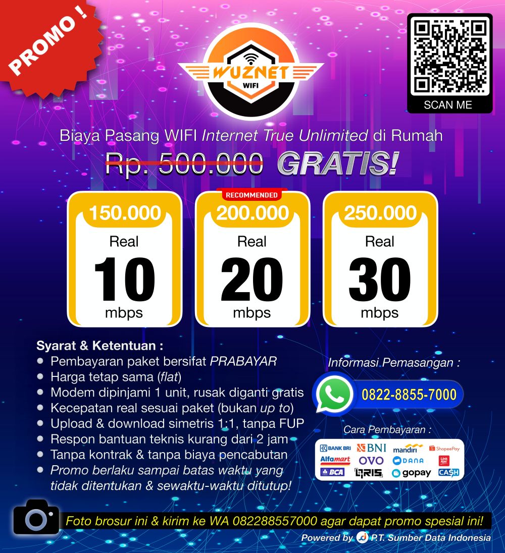 Paket wifi internet rumah murah di kota dan kabupaten kediri